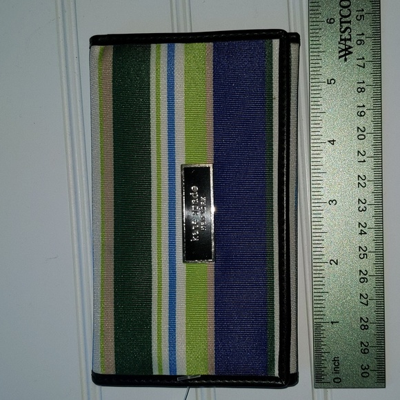 Kate Spade Striped Tri Fold Snap Wallet - Picture 3 of 11
